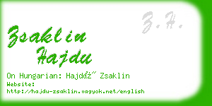 zsaklin hajdu business card